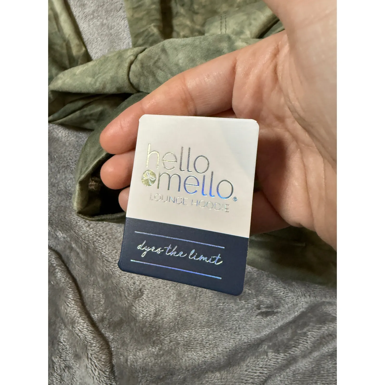 NWT Hello Mello Green Tie Dye Long Sleeve Hoodie‎ Shirt SZ Small 4 - Image 2