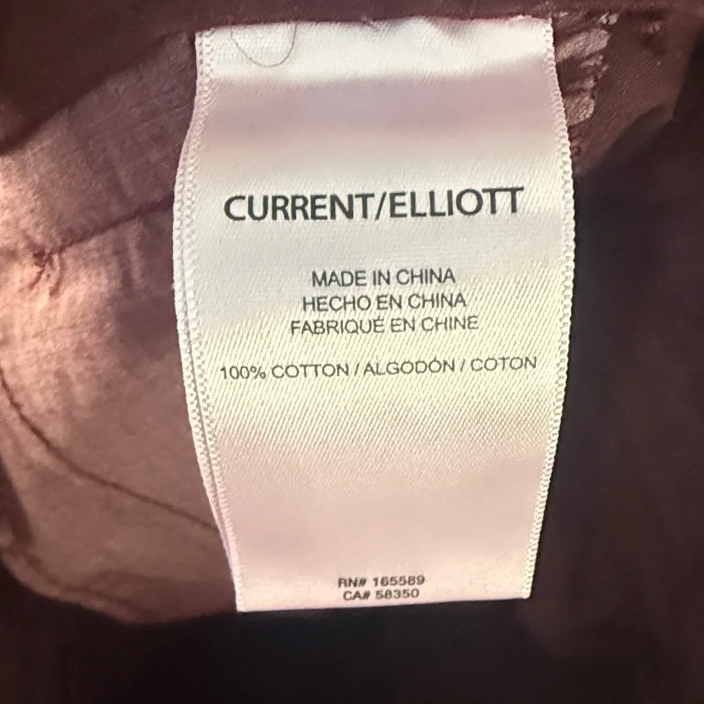 Current/Elliott Deep Red Pants Size 26 Women’s Zip Pocket Cropped The Encode - Image 7