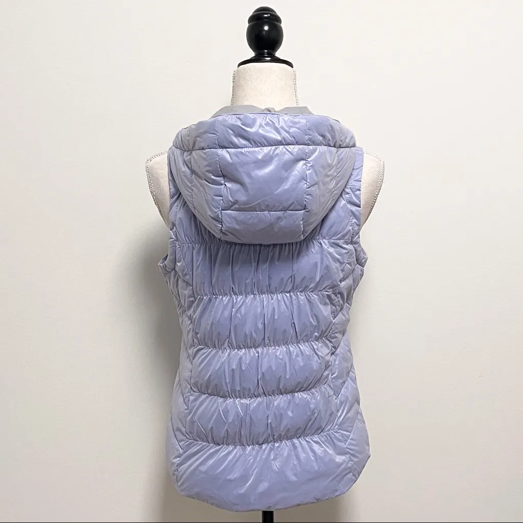 White Sierra Ice Blue St. Helens Button Vest Hooded NWT Small Puffer Quilted - Image 7