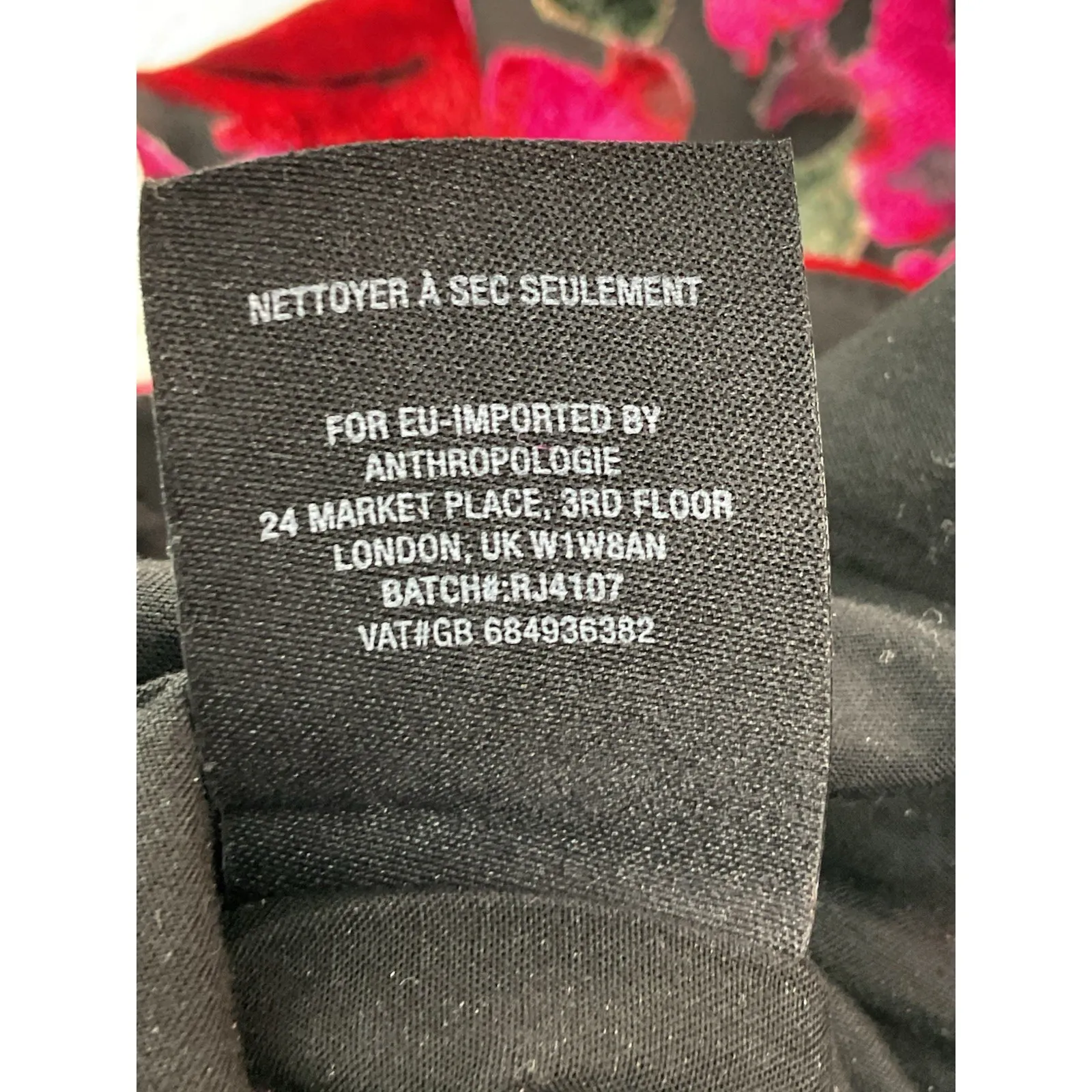 Anthropologie Ett:twa Red Black Floral Velvet Burnout Waisted Jumpsuit Romantic - Image 13