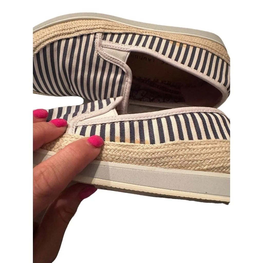 Chinese Laundry Blue And White Stripe Espadrilles‎ Womens Size 8  EU 38.6 #S73-5 - Image 6