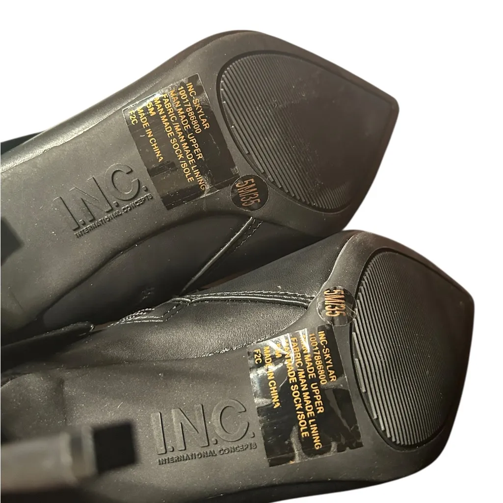 INC Black Cuffed Shaft Pointed Toe Boots(Size 5M) - Image 5