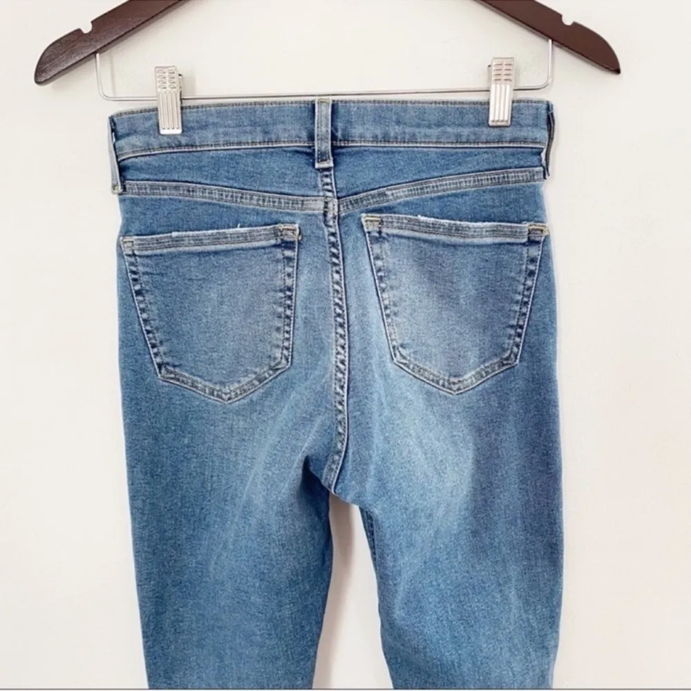 Topshop Moto High Rise Ankle Length Distressed Knees Skinny Jeans Size 26 Waist - Image 9