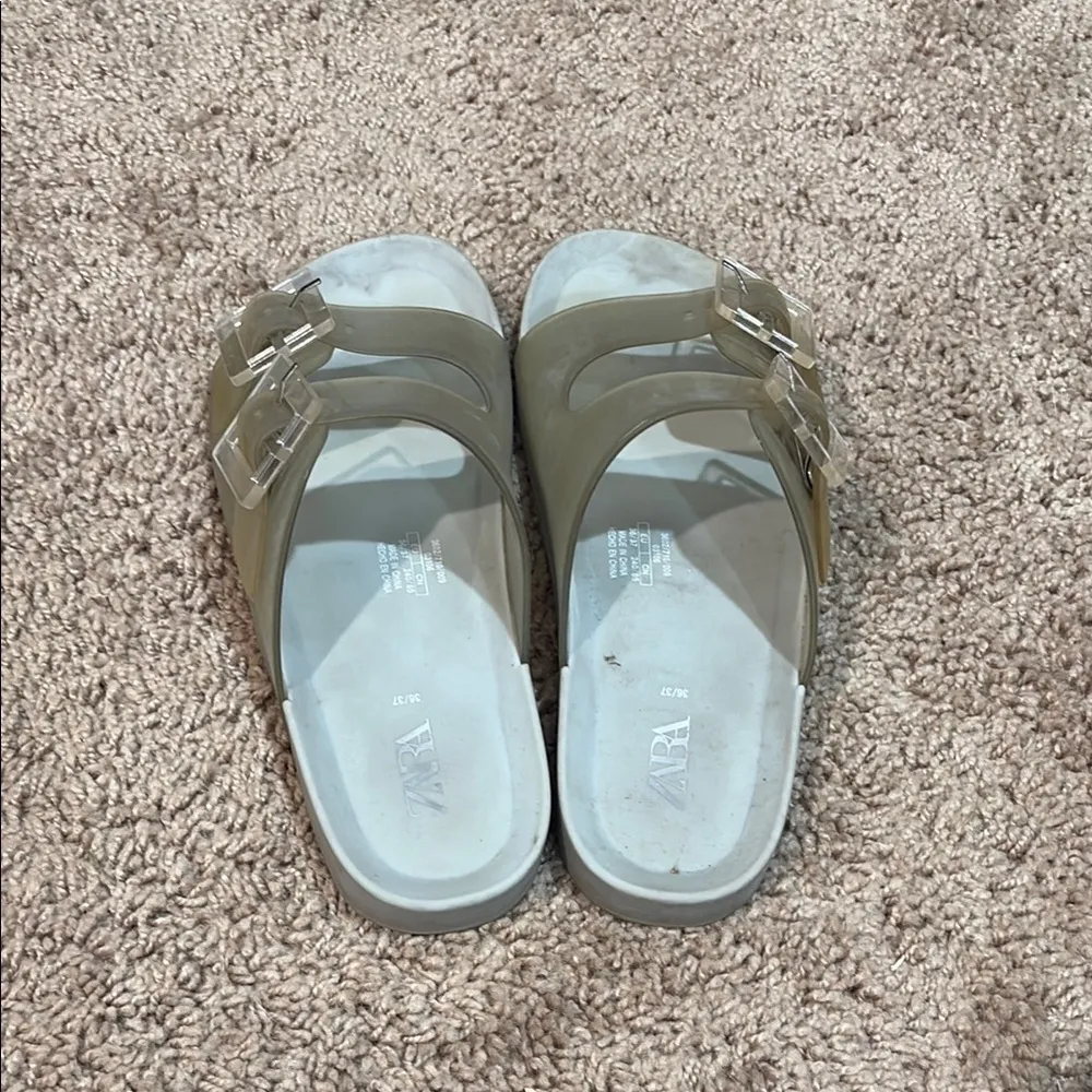 Zara Transparent Buckle Slide Sandals - Image 4
