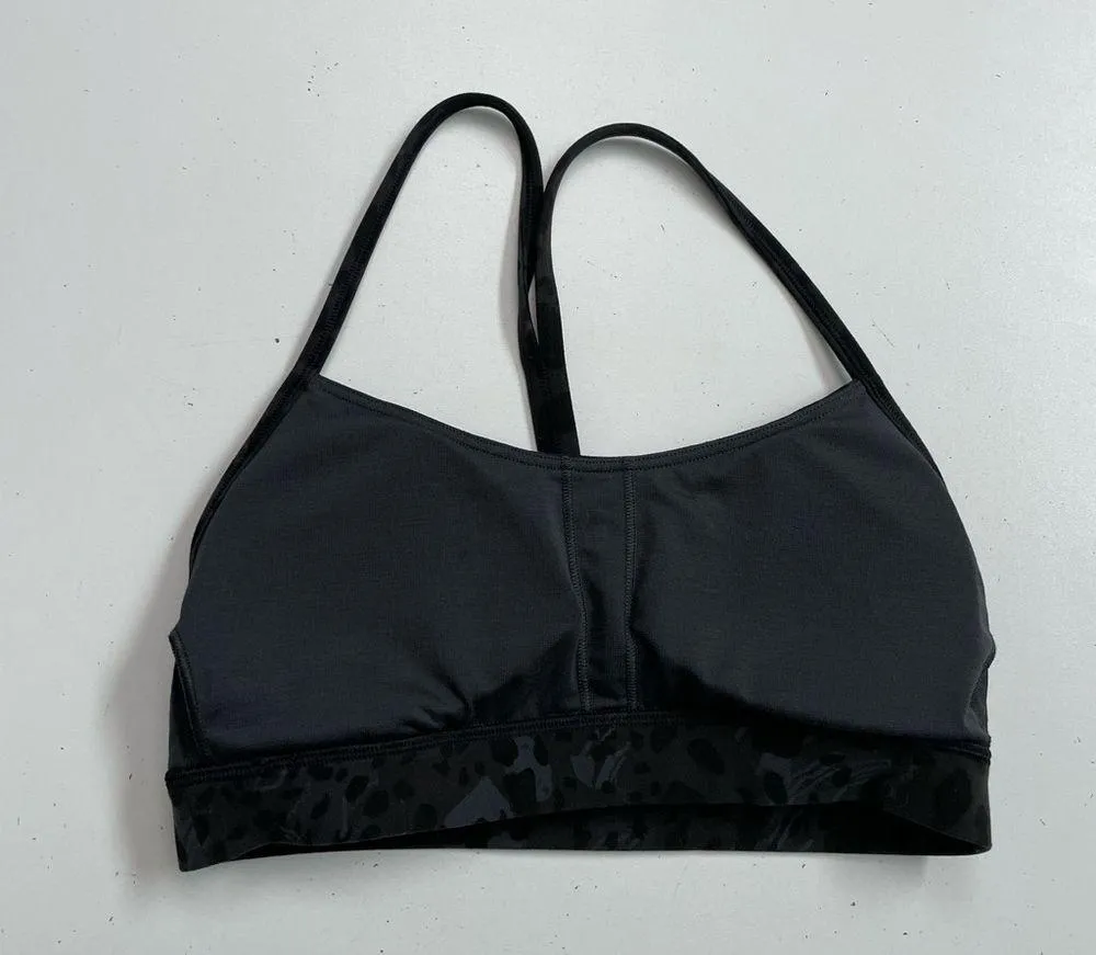 Sports Bra Flow Y Nulu Light Support Racerback Cheetah Camo Black Grey - Image 6