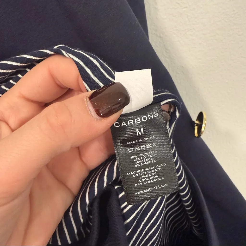 Carbon38 Navy Blue Double Breasted Blazer in Scuba M Size M - Image 7