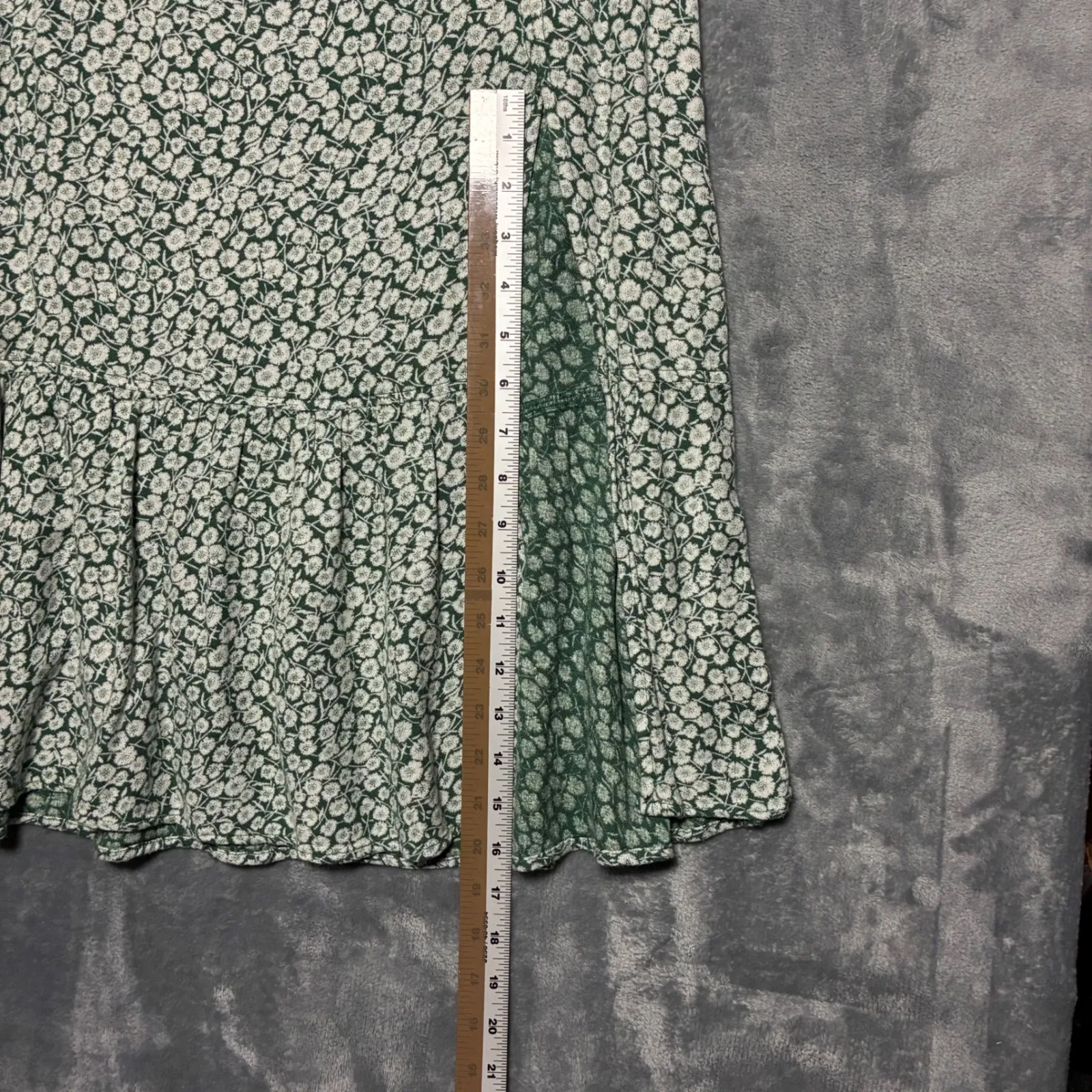 Abercrombie Fitch Ditsy Floral Midi Skirt Green White Side Slit Women's S - Image 7