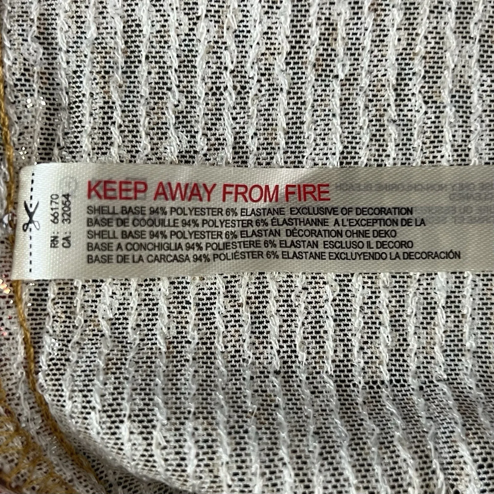 NWT Free People Intimately Gold Rush Champagne Combo Printed Sequin Long Sleeve - Image 7