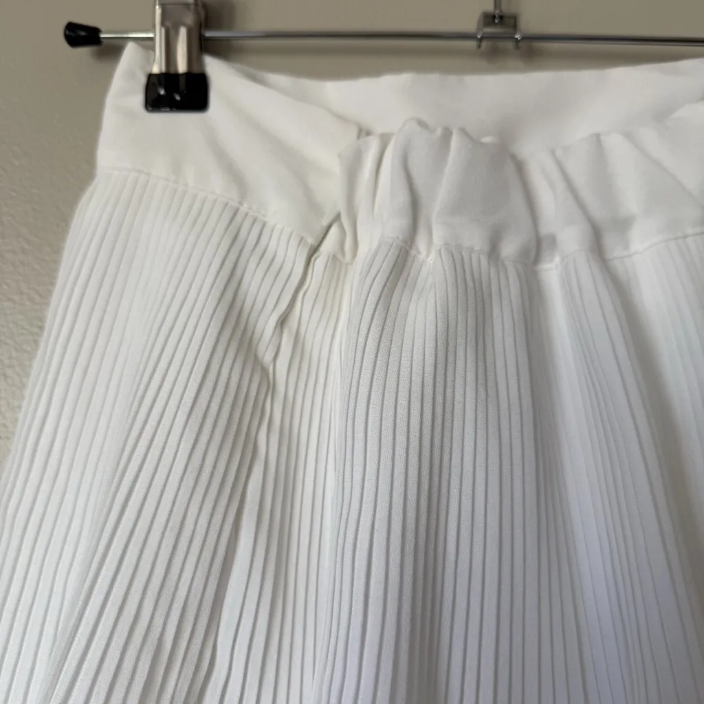 Storets White Pleated Mini A-Line Mini Skirt Size S/M - Image 6