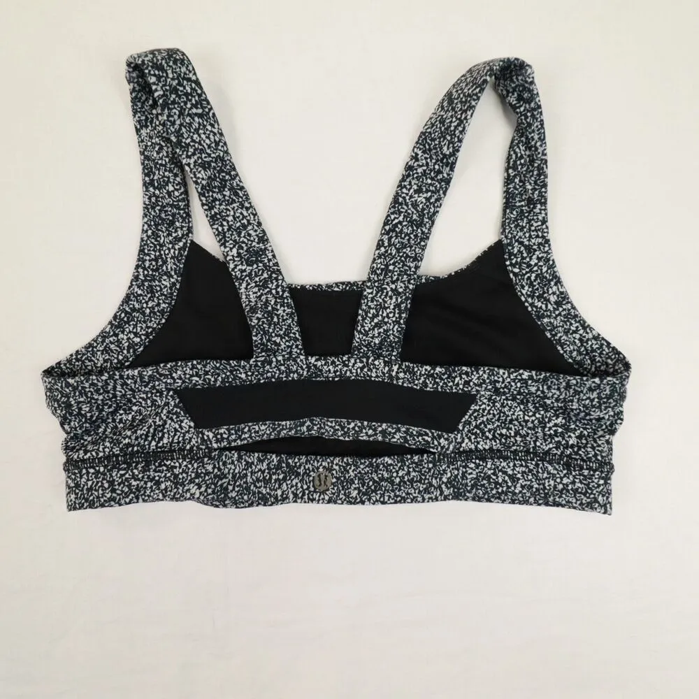 Lululemon Womens Pavement Pusher Sports Bra Pebble Print Black and White size 12 - Image 2