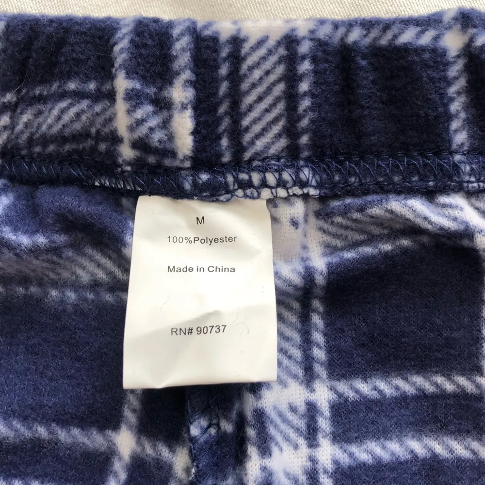 Warm & Snuggly Lounge Pants Navy Plaid M NWT Blue Size M - Image 8