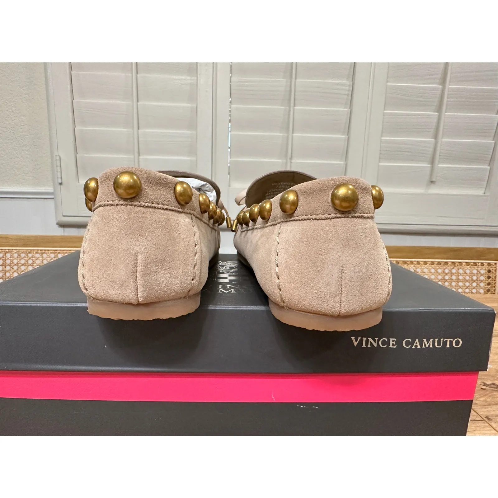 Vince Camuto Womens Sennett Moccasin Flat Boat Shoes Tortilla Suede Size 7.5 NIB - Image 10