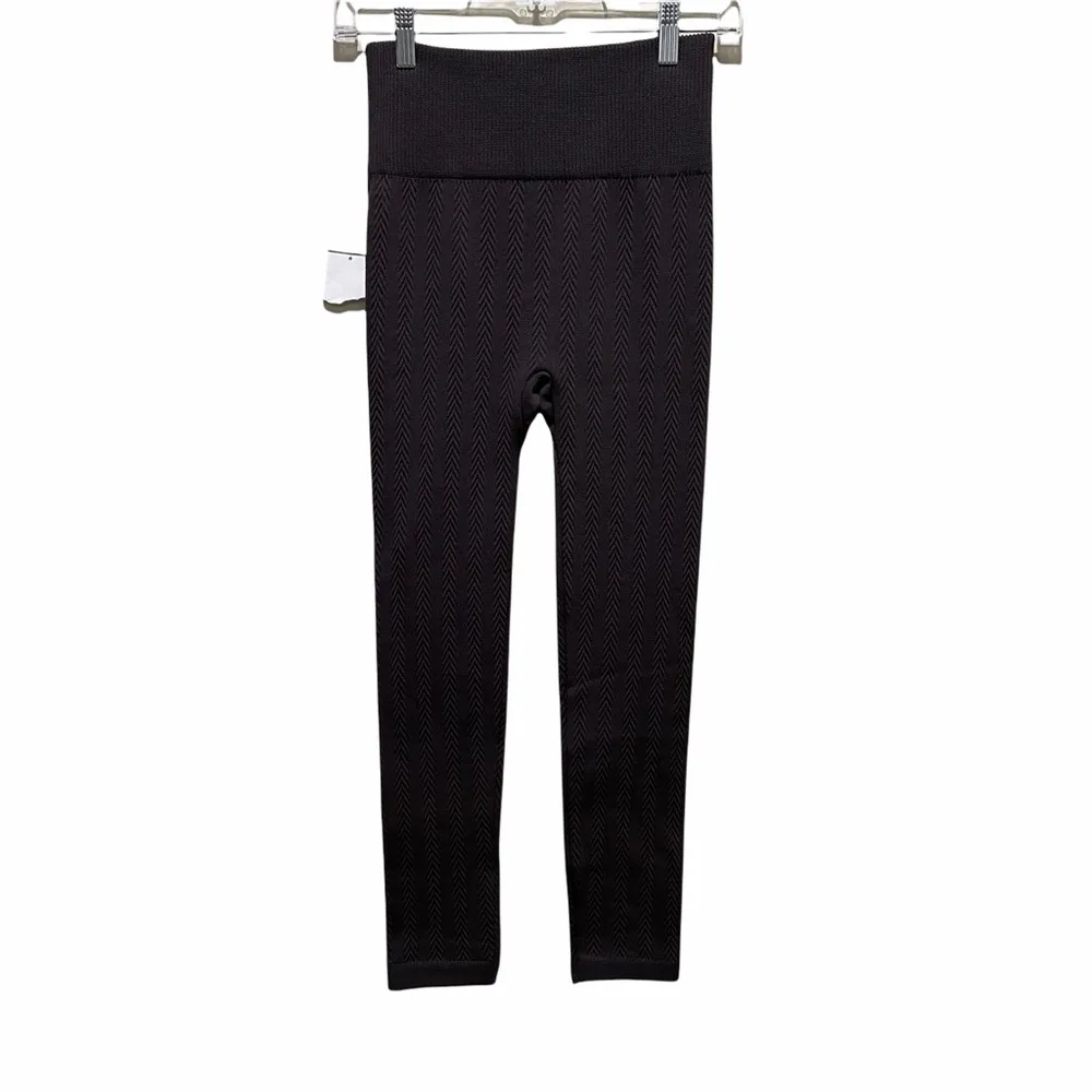 One 5 One Fleece Lined Textured Leggings Small Medium Grey - Image 6