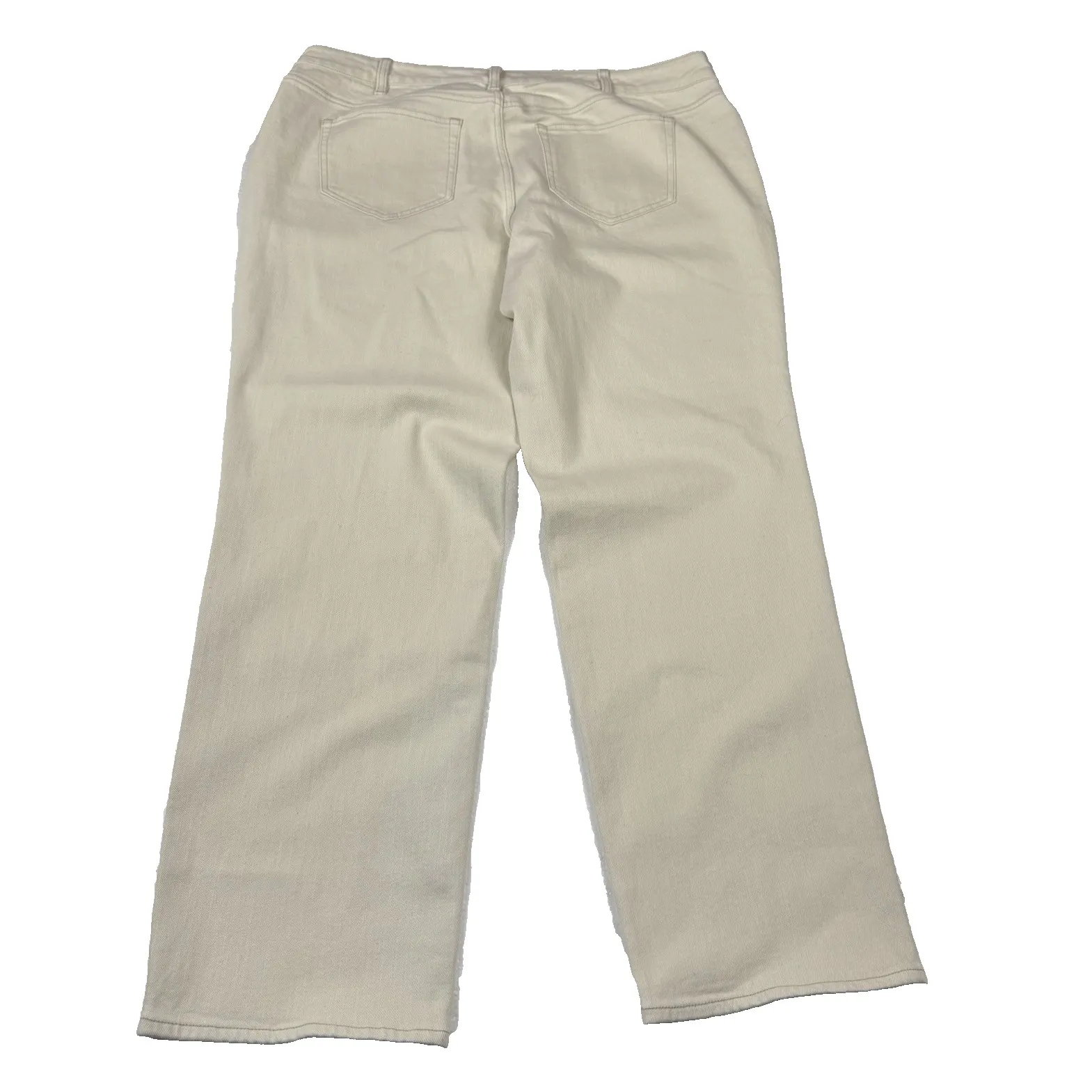 Lands' End Mid Rise Straight Leg Jeans Womens Plus Size 20W Winter White Stretch - Image 2