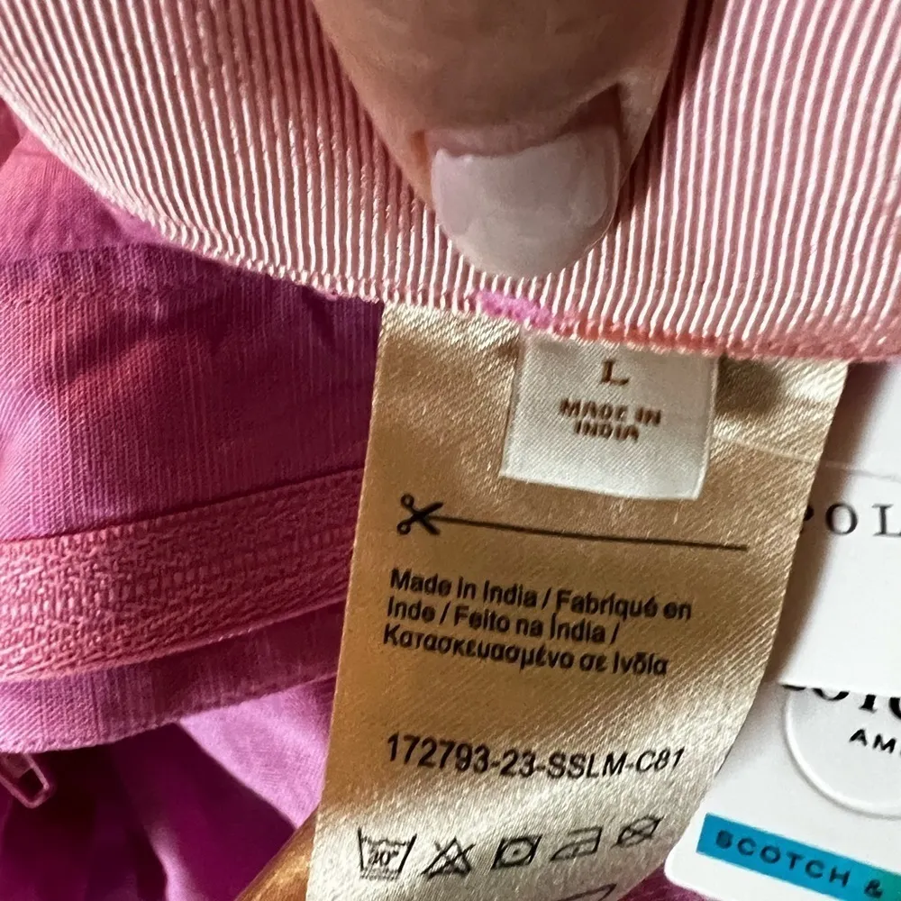 NWT SCOTCH AND SODA High-Rise Linen Tie Bubblegum Pink Shorts Sz L - Image 7