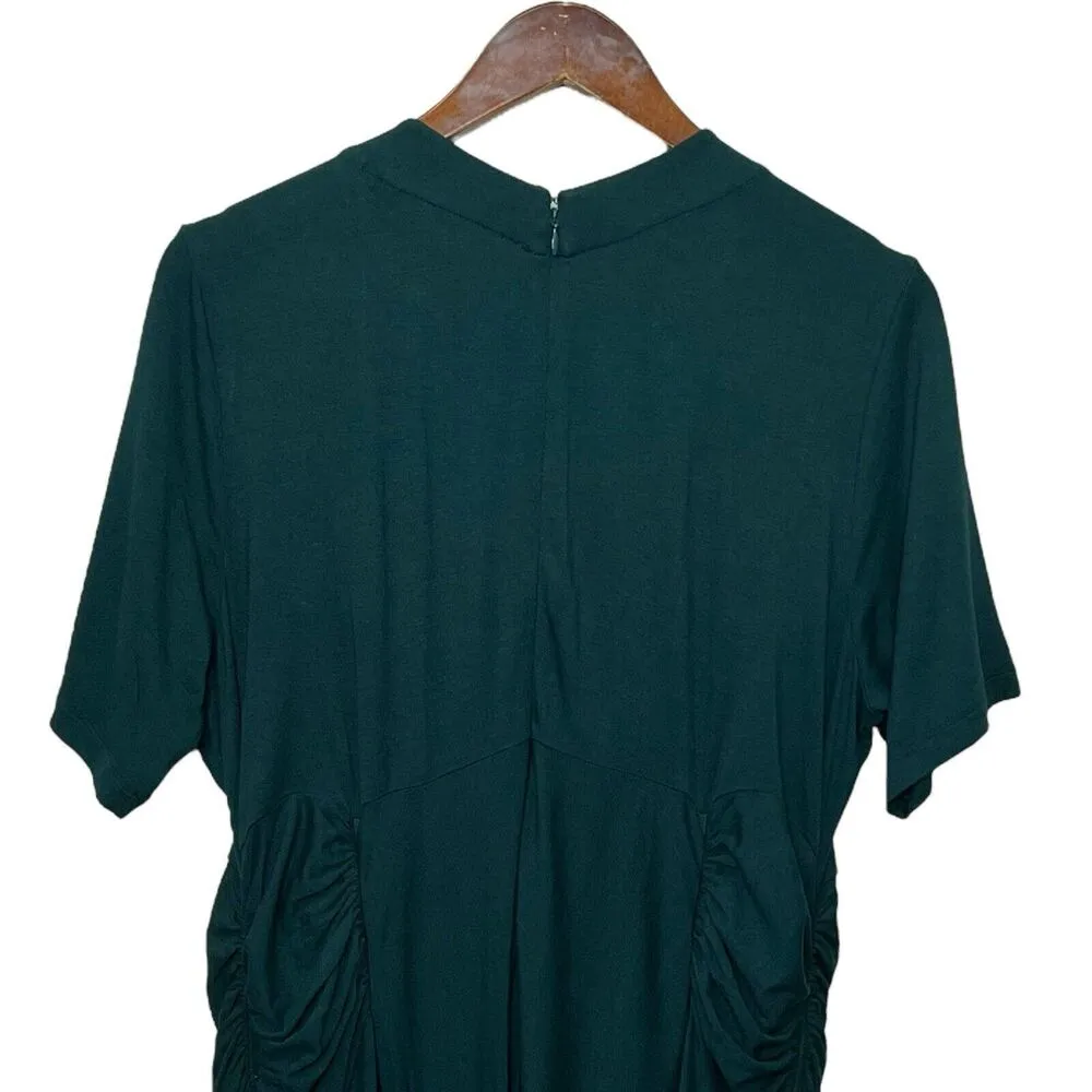 Universal Standard Devi Jersey Midi Dress Green Women’s Size 14-16 Shirt Style - Image 7