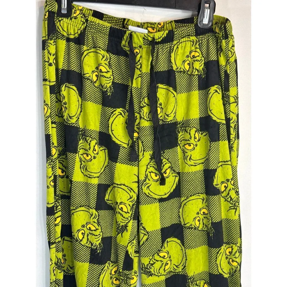 Dr. Seuss The Grinch Plaid‎ Christmas 2 piece Pajama Set Women's Medium NWT - Image 10
