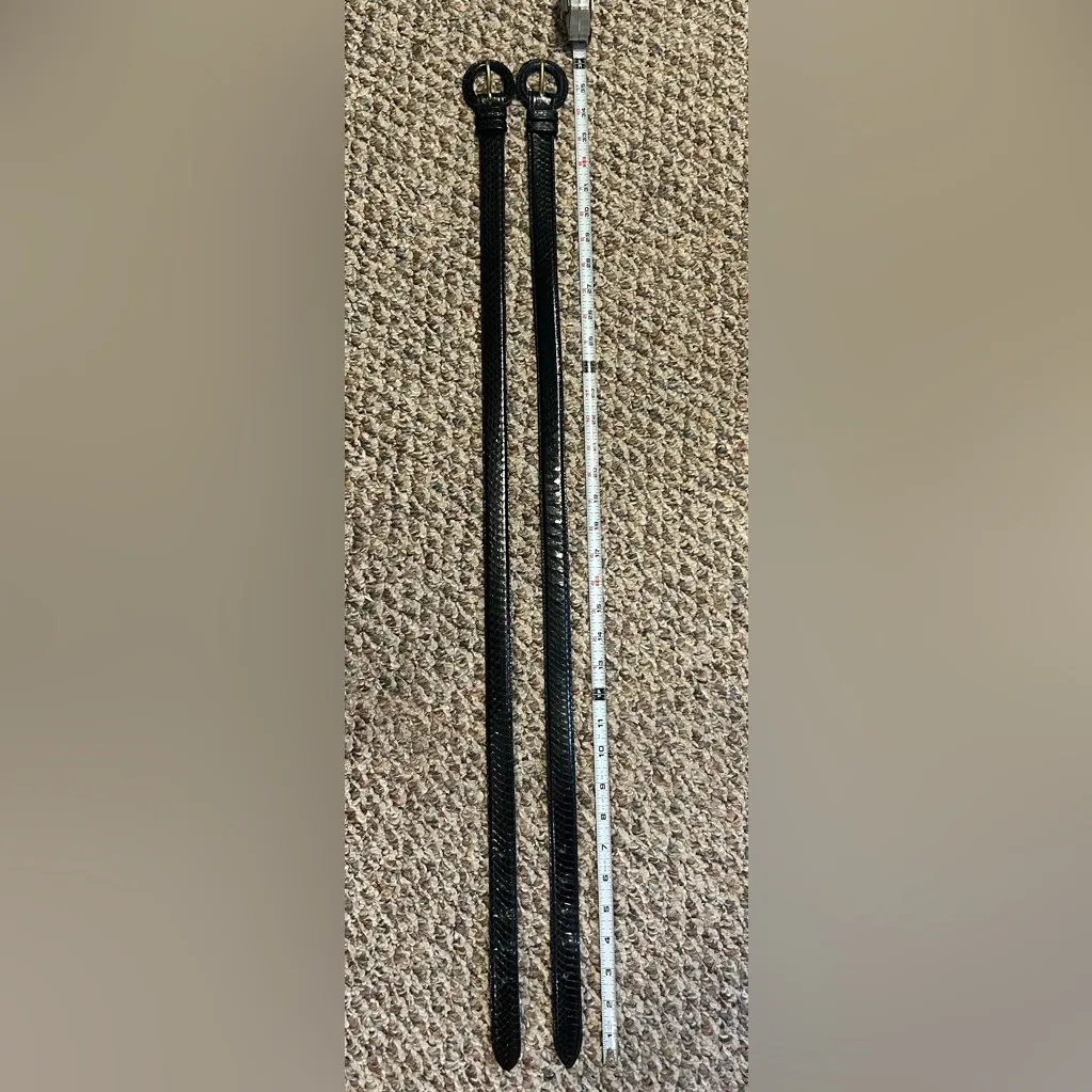 Vintage Crown Pacific Snake Skin Belts Black - Image 7
