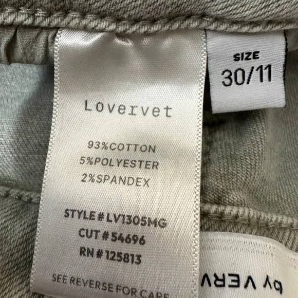 LOVERVET Tummy Control Distressed High Rise Crop Flare Jeans Size 30 Green - Image 7