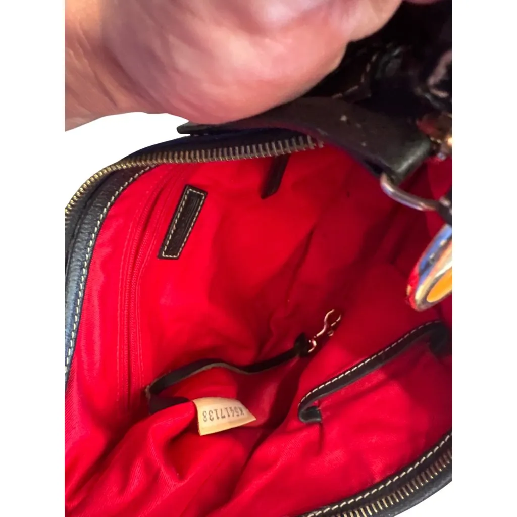 Dooney Bourke Womens Brown Leather Canvas Satchel Handbag SKU 8929 - Image 16