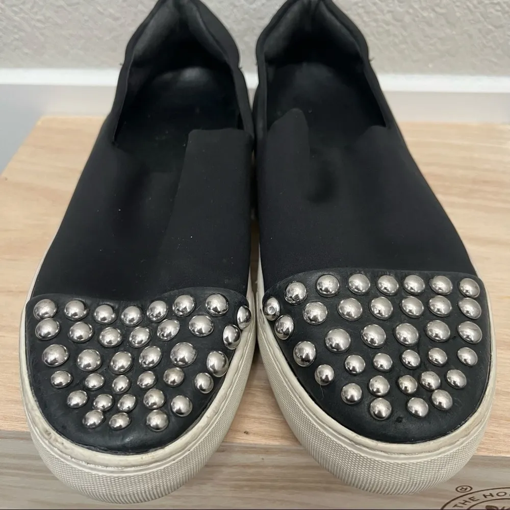 J Slides Aristocrat Black Silver Embellished Platform Sneakers 8 - Image 3