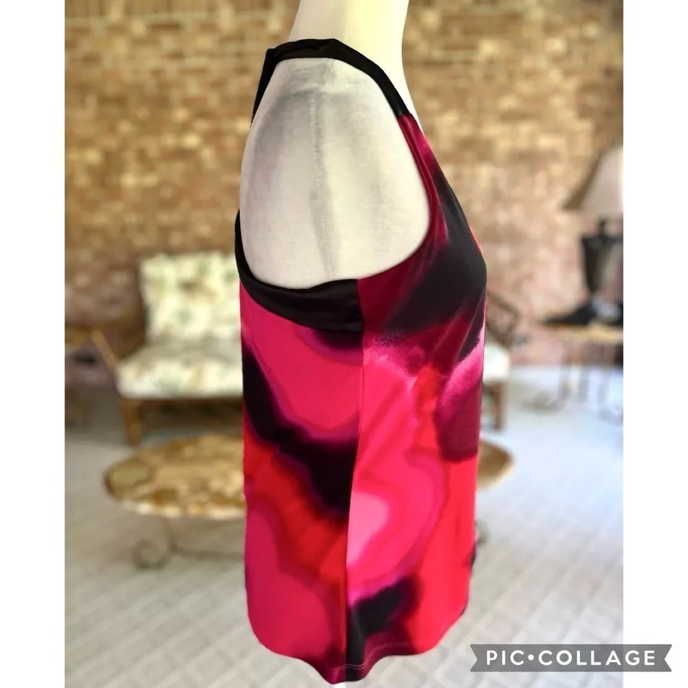 Express Tank Top S Halter Racerback Red Black Multi Knit - Image 10