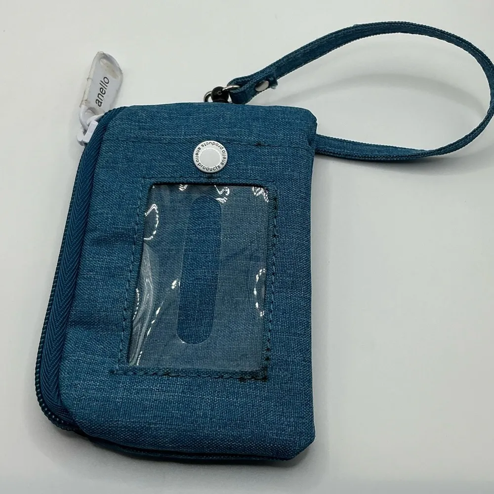 A HTF From Japan Blue Anello NWOT Vintage Zip ID Wallet Card Wallet - Image 2