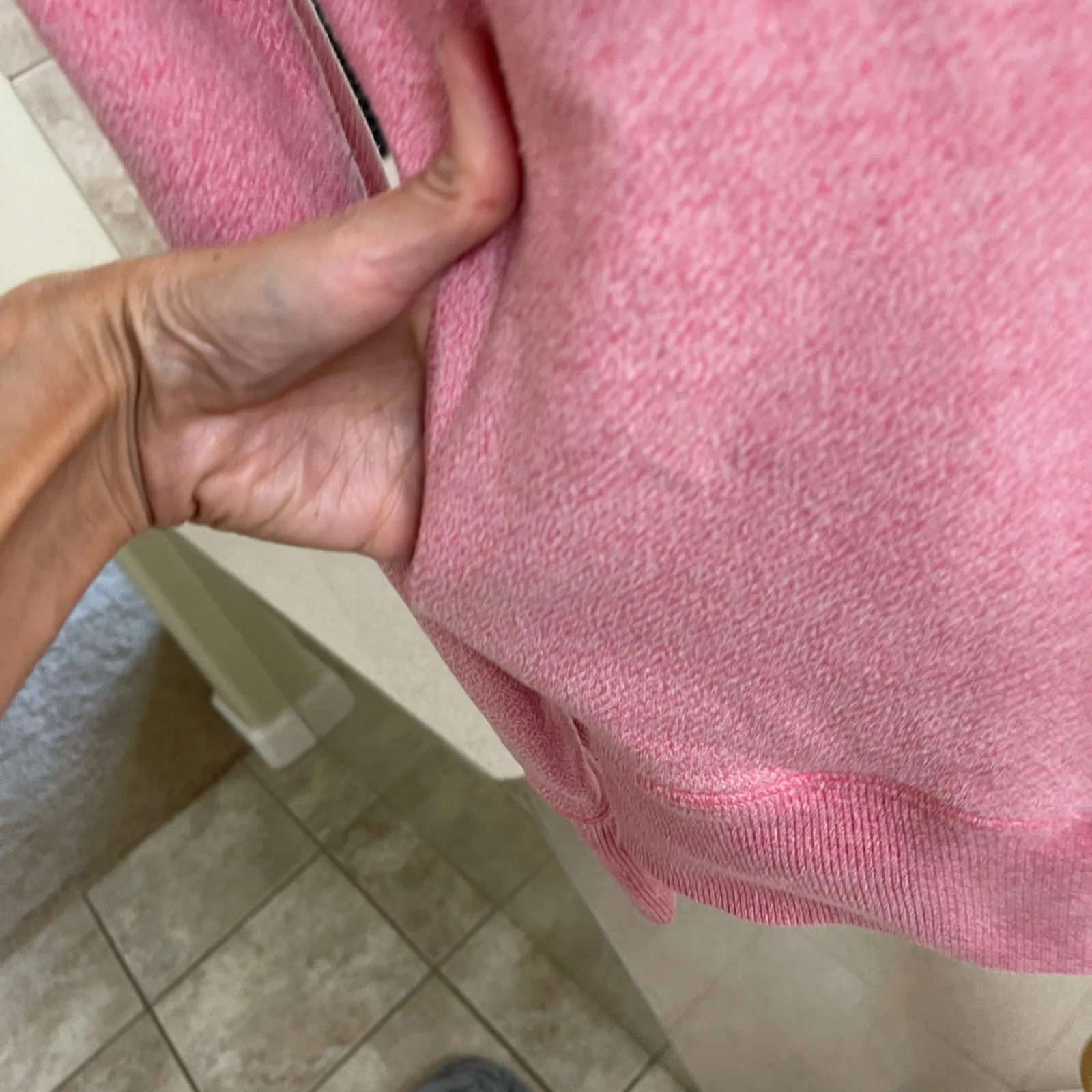 Patagonia pink  Heathered Full Zip Hoodie Jacket Thumbholes Women size S Workout - Image 3