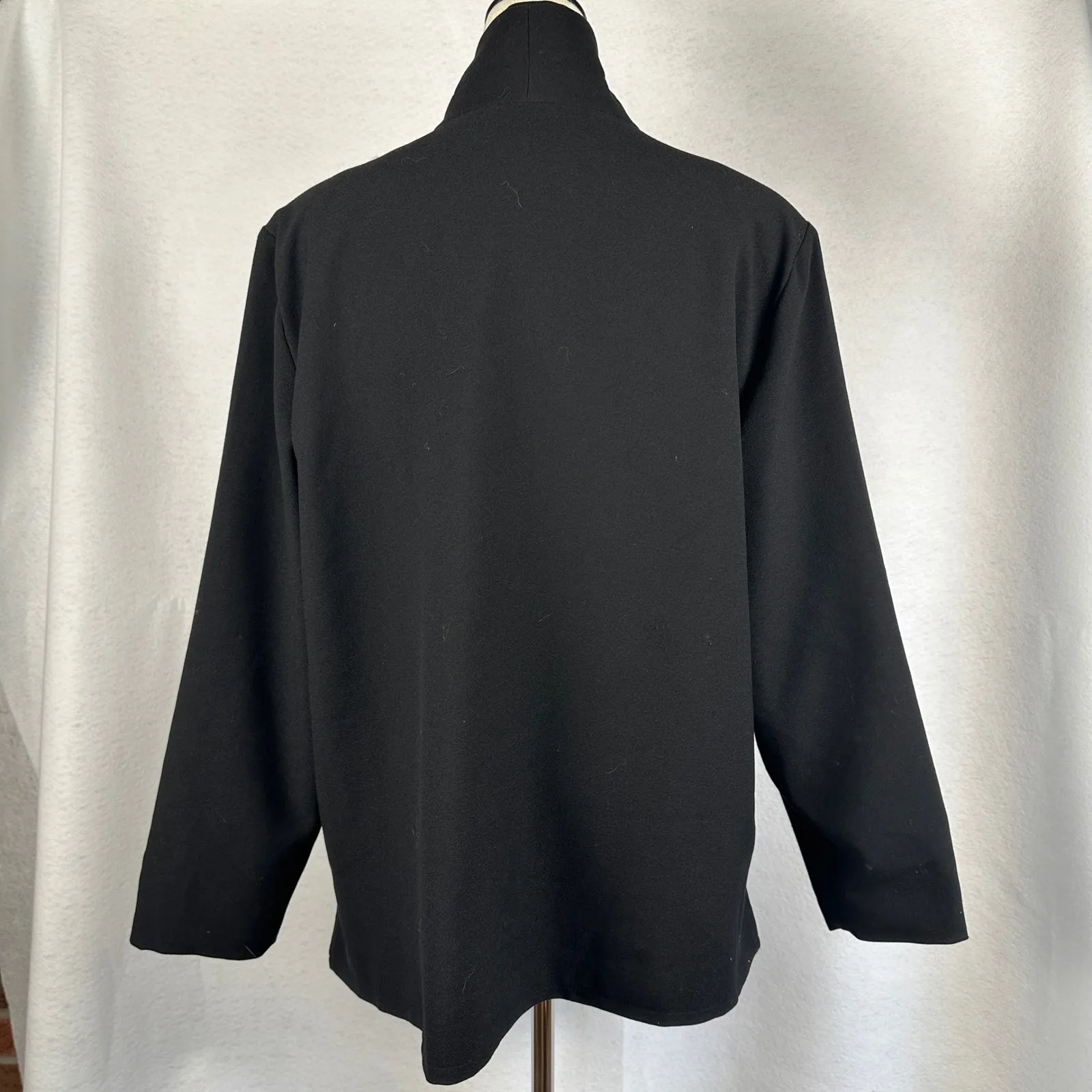 Susan Graver Style Black Embellished Mandarin Collar Blazer Women 1X‎ Elegant - Image 5