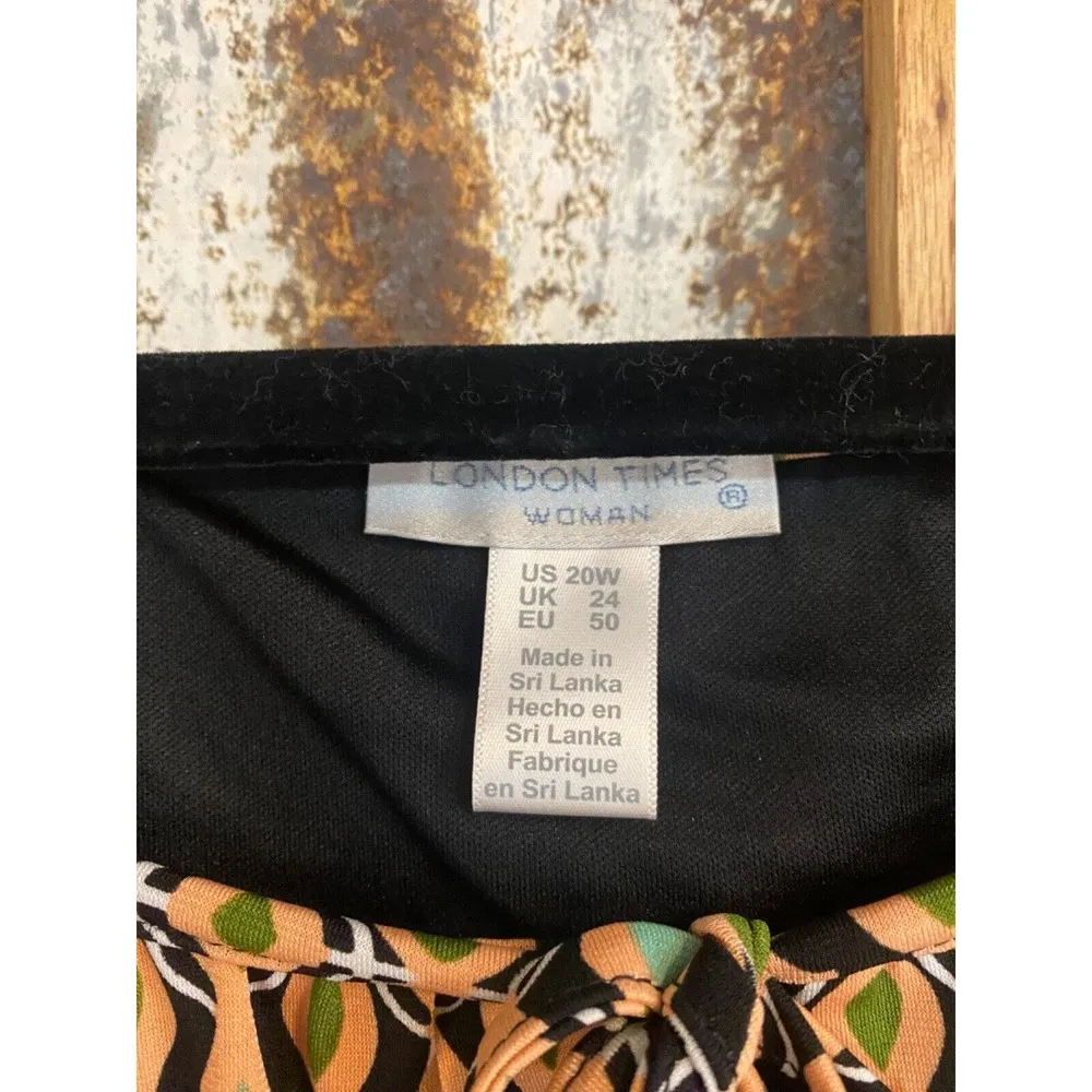 New London Times Dress 20w Tie Neck Cold Shoulder Blouson Dress (b27) - Image 8