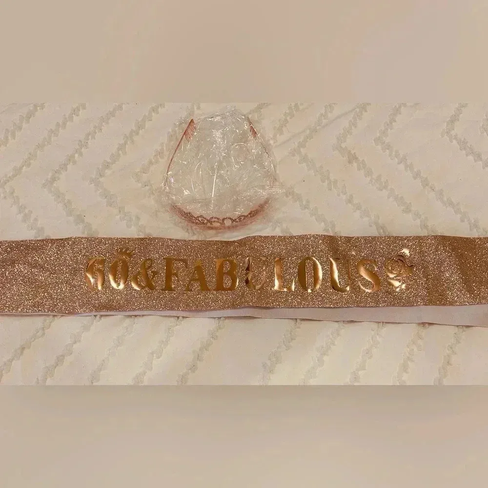 60th pink birthday tank top, sash and crown 👑 - Image 9