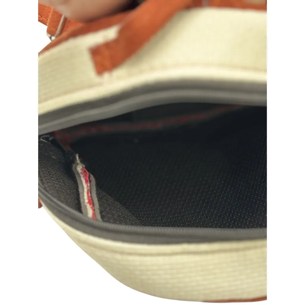 Handmade Guatemala Embroidered Mini Backpack Suede & Woven Fabric Material Brown - Image 8