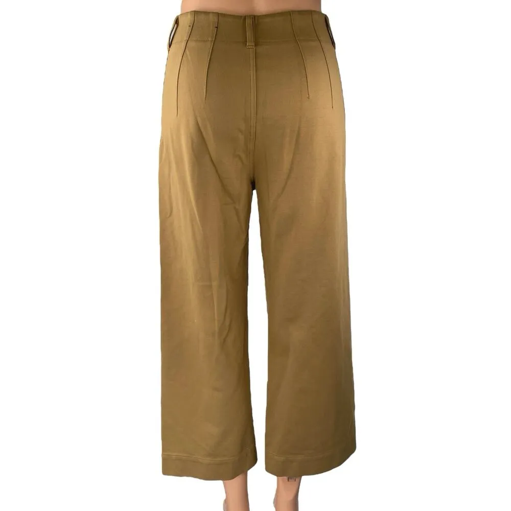 Jones & Co Women's Tan High Rise Baggy Palazzo Wide Leg Trousers Pants Size 4 - Image 3