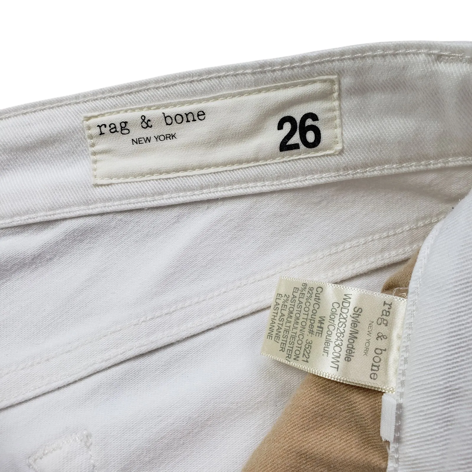 Rag & Bone Dre Low-Rise Slim Boyfriend Jeans Womens 26 White Denim - Image 3