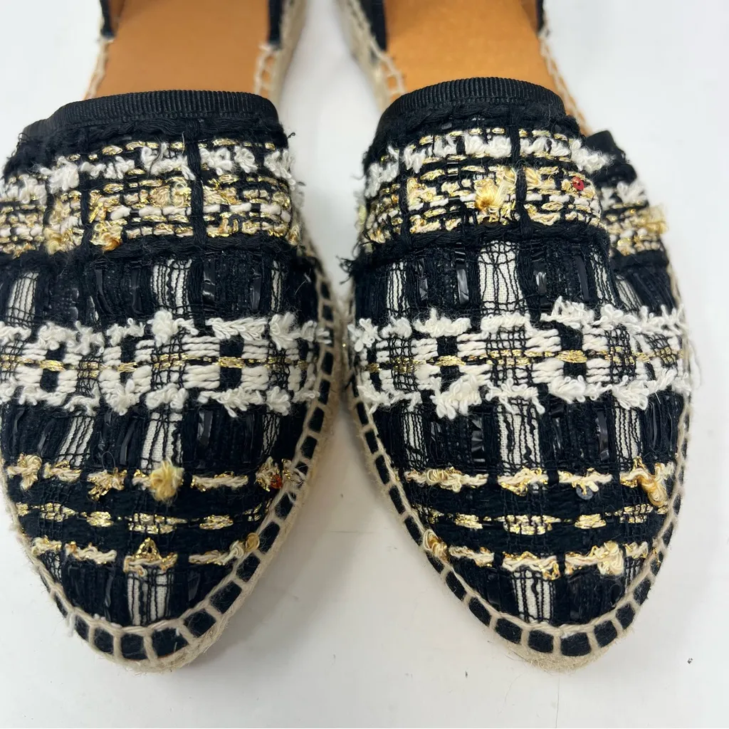 Toni Pons origens Olga Espadrille flats black gold woven tweed sz 37 US 6.5 NEW - Image 7
