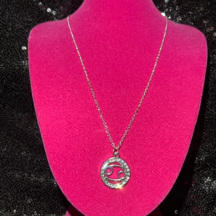 Cancer Zodiac Sign Sterling Silver Necklace Constellation mcbling Birthday Gift - Image 15