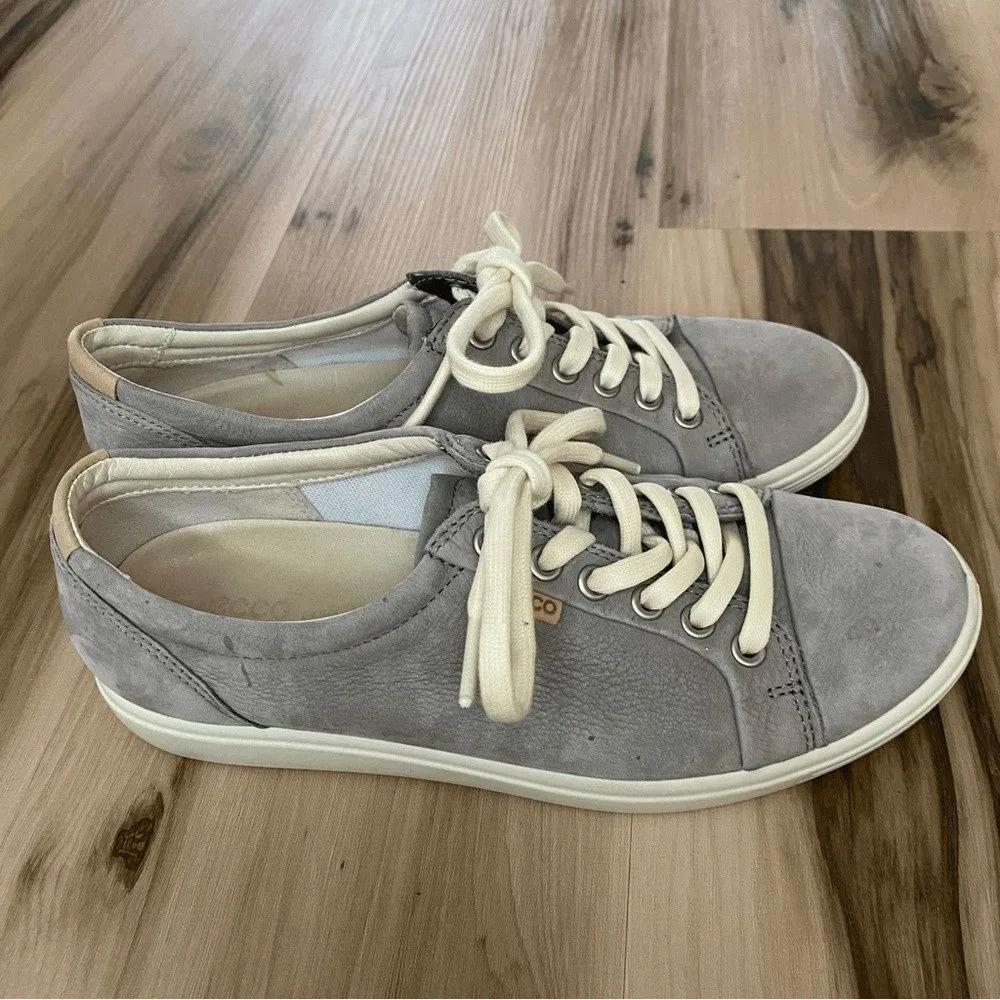 Ecco Soft 7 Women's Sneaker Gray Leather Sz 7 - Image 5
