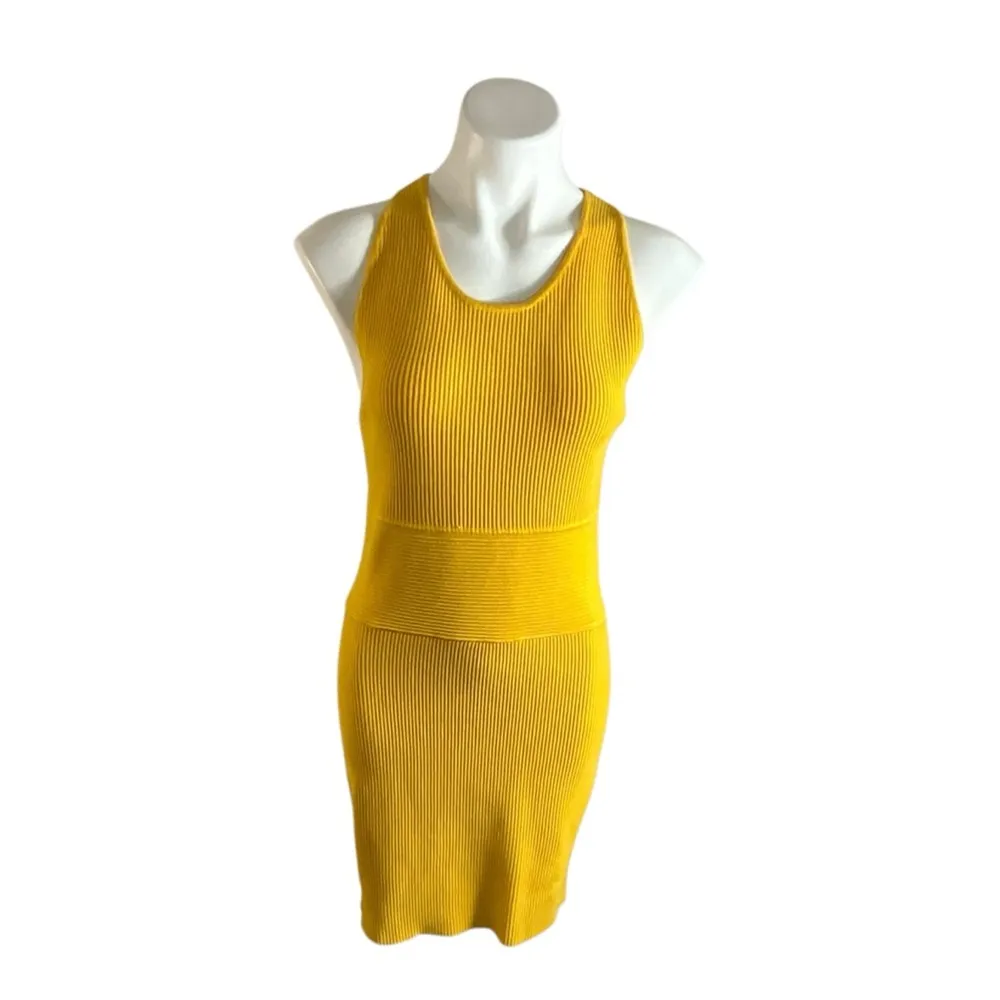 House of Harlow 1960 Ribbed Bodycon Dress in Marigold Size L - Image 4