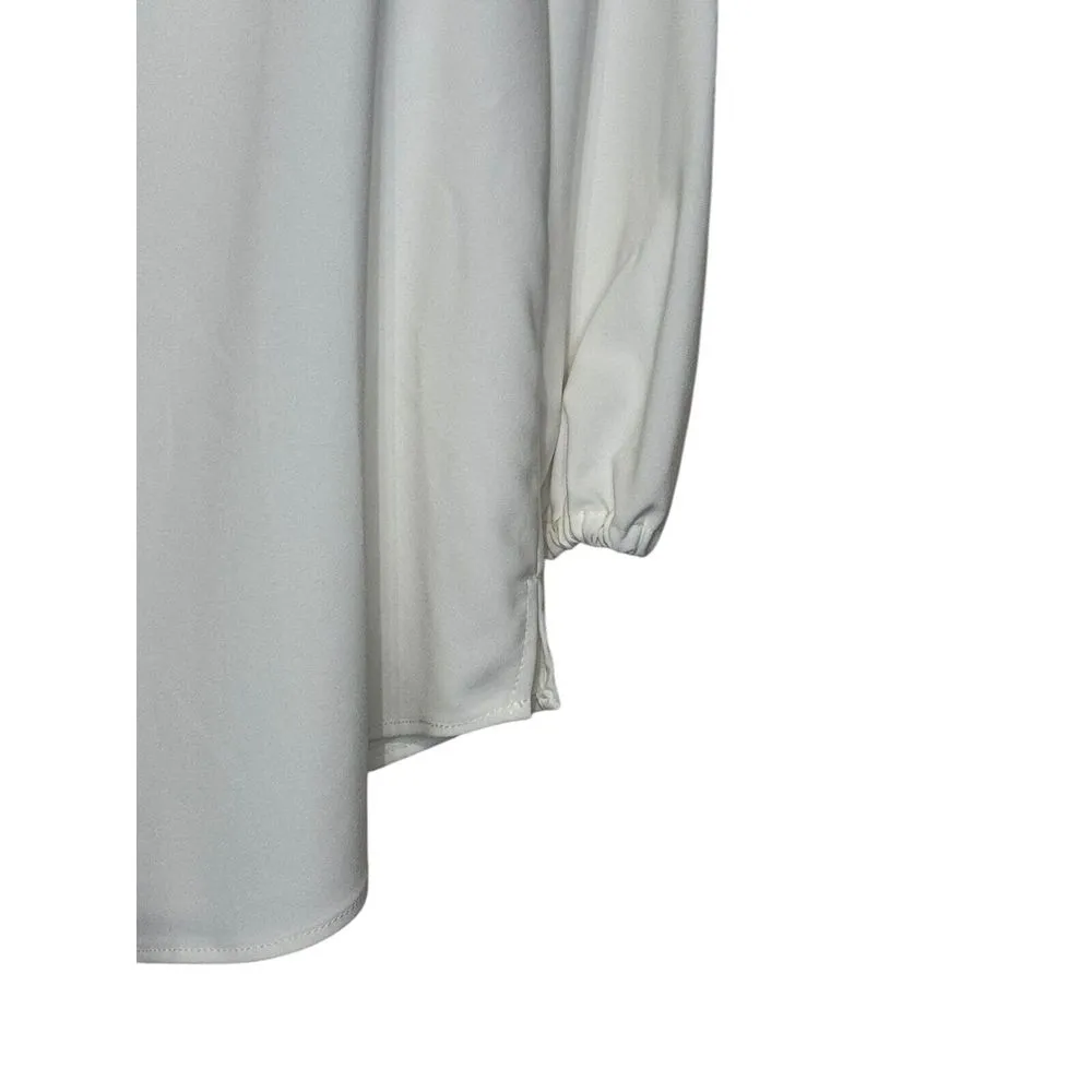 Joseph Ribkoff Womens Top Off Shoulder Elastic 3/4 Elasticized Cuff White Sz. 8 - Image 7