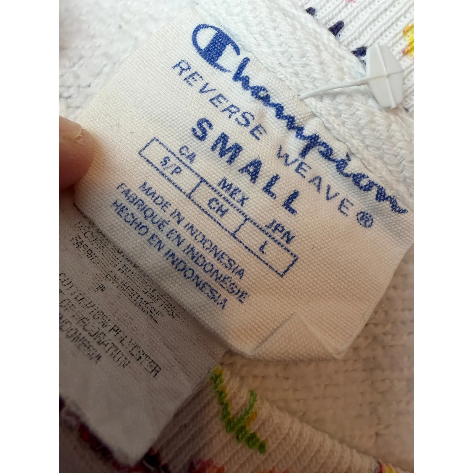 Champion Reverse Weave Sweatshirt Womens Small AOP Fruit Colorful Food Vintage - Image 2