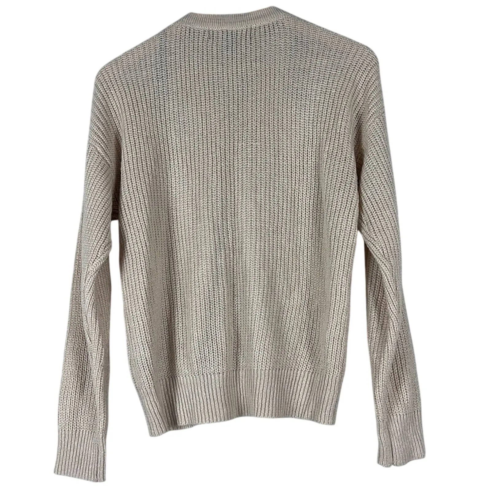 Forever 21 Sweater Womens S Cream Button Front V-Neck Knit Minimalist Neutral - Image 3