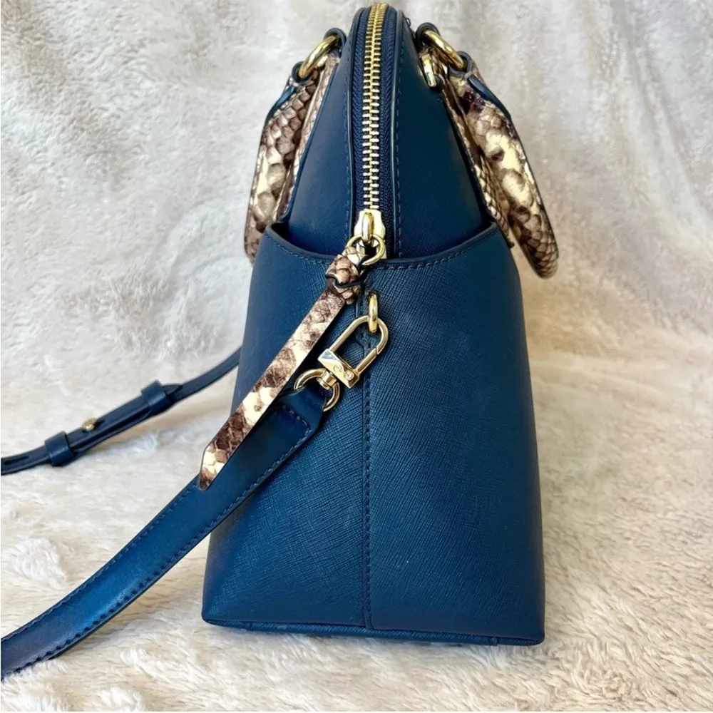 Michael Kors Hudson Embossed Snake Dome 2-Way Bag - Image 8