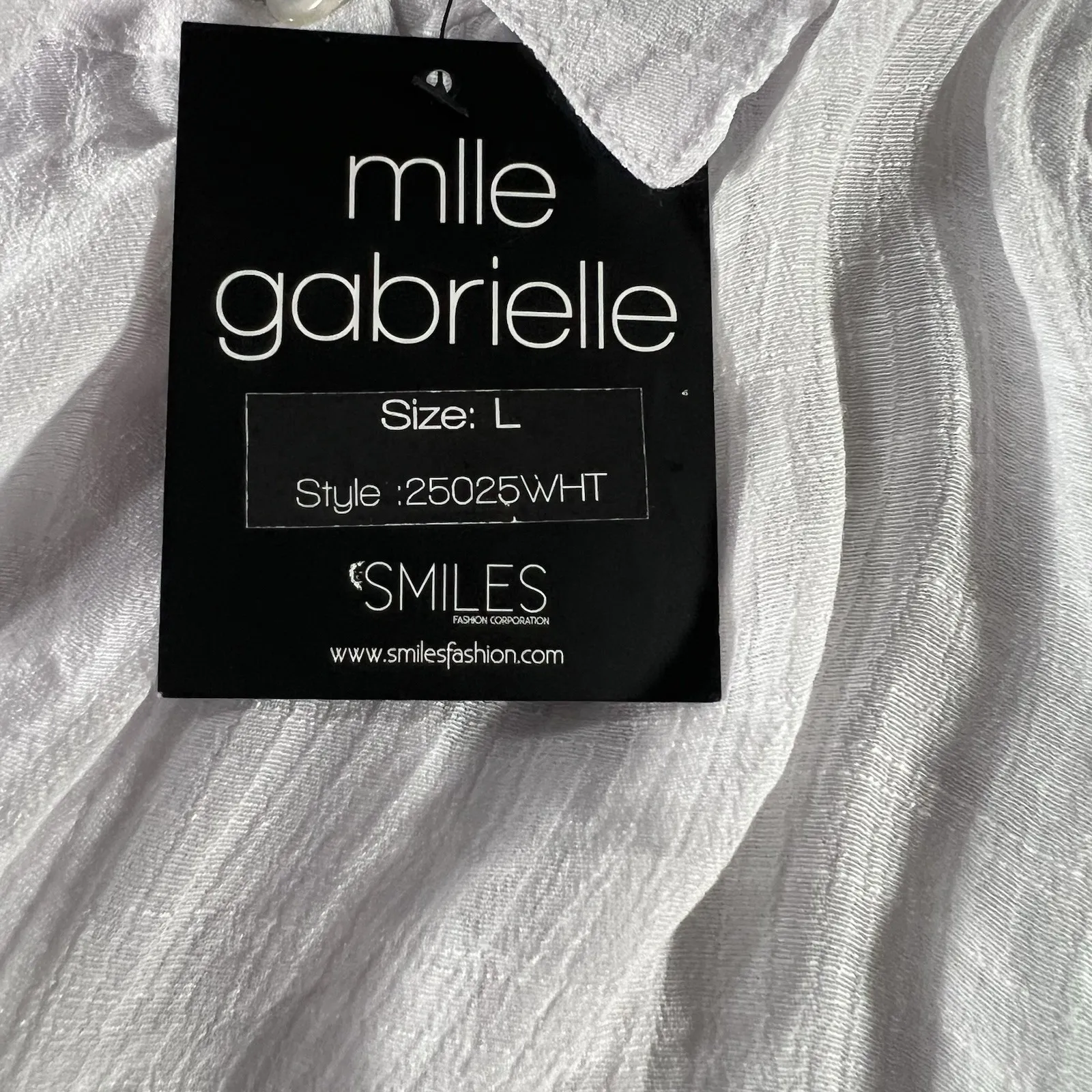 Mlle Gabrielle L White Sleeveless High Low Button Shirt Dress NWT Lightweight‎ - Image 8