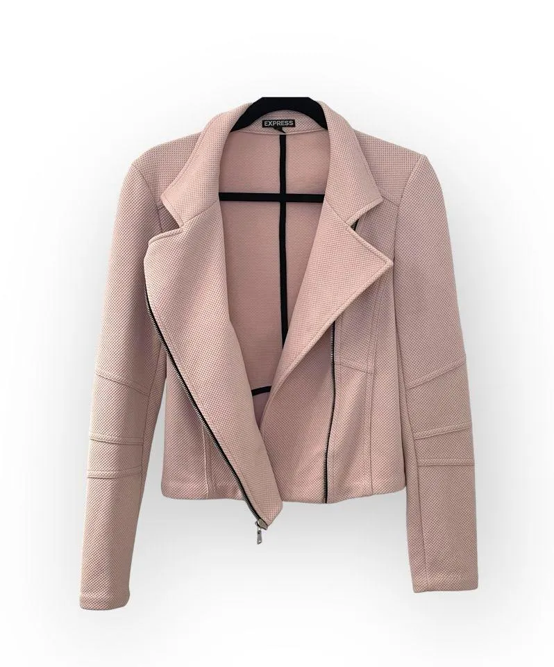 new Express ❤︎︎ Minus the Leather Knit Motorcycle Jacket ❤︎︎ Dusty Rose ❤︎︎ M - Image 4