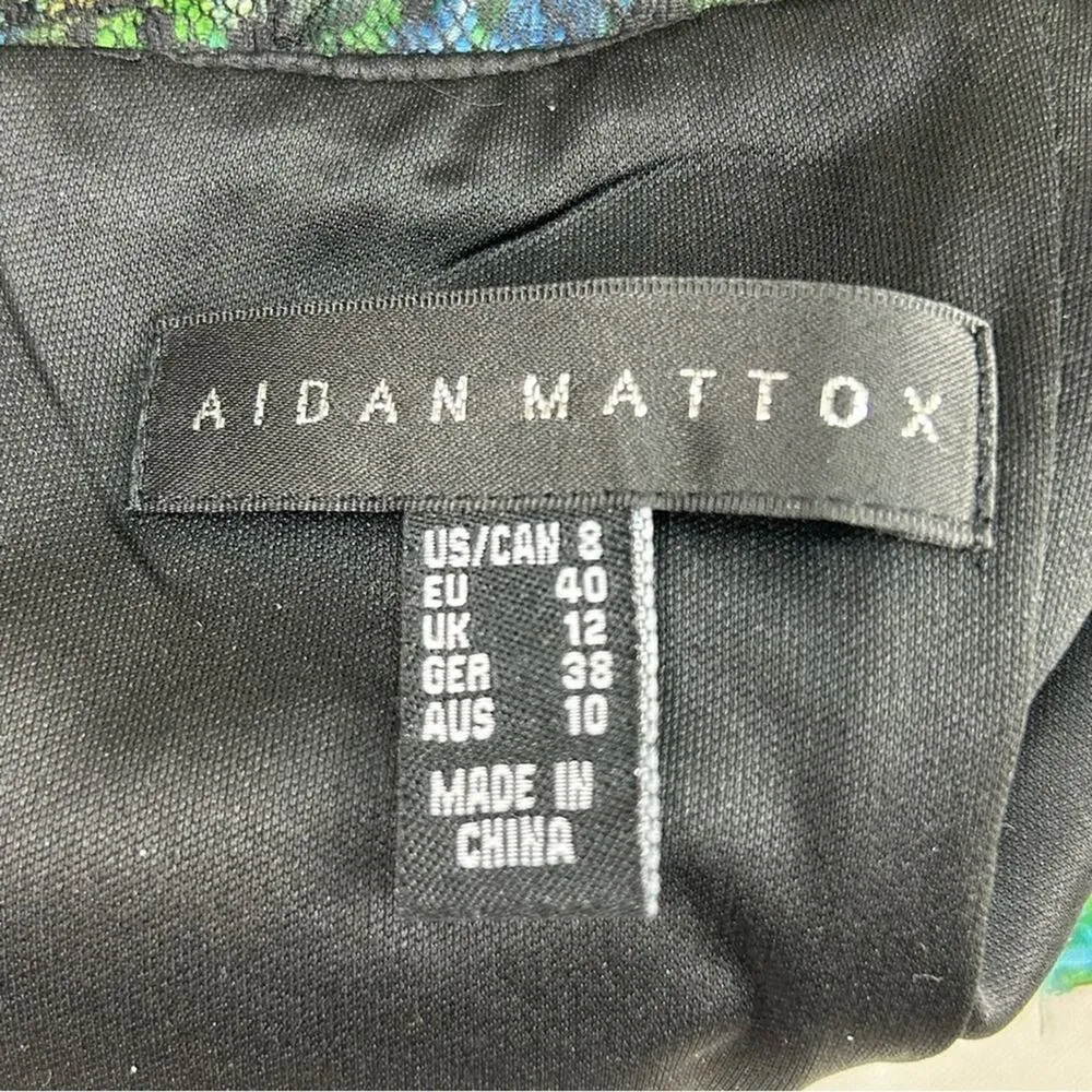 Aidan Mattox | 8 | Floral Sheath Lace Textured Cocktail Dress Mini Bodycon - Image 11