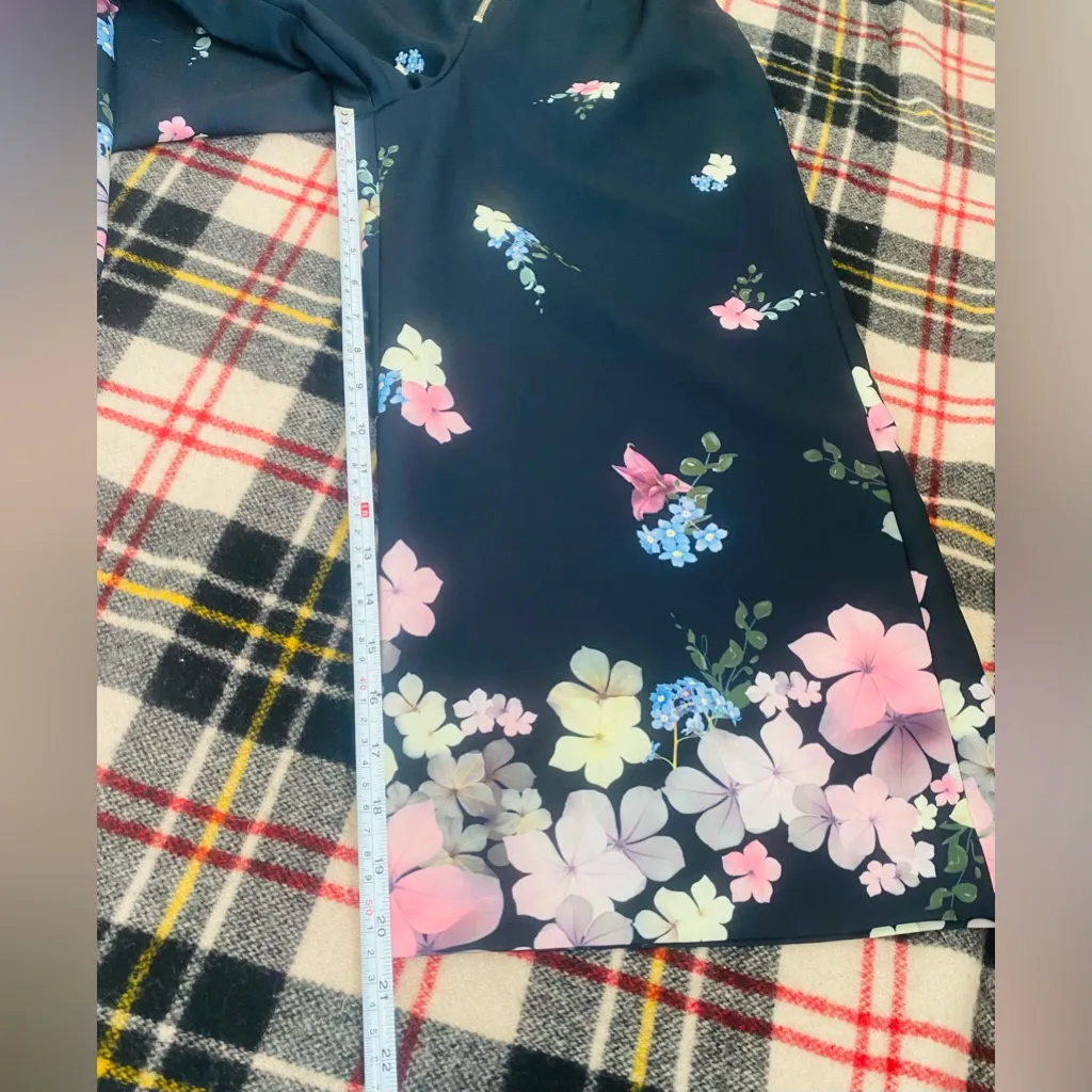 Ted Baker Cosetee Pergola Zip Front Jumpsuit Size 0 Women, Black Floral Cropped - Image 8