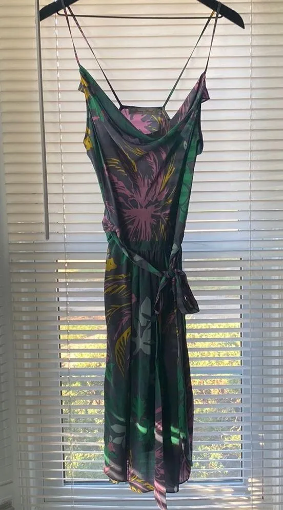 Anthropologie Geren Ford sleeveless floral silk midi slip dress, size medium - Image 9