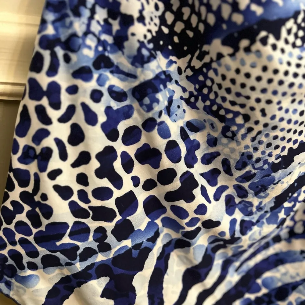 Roxanne One Piece Animal Print Swimsuit Blue Black Side Bow Detail Size … - Image 6