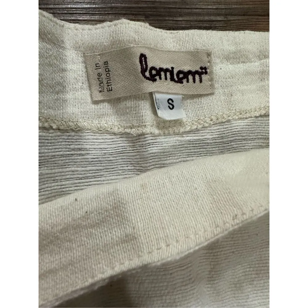 Lemlem purple white striped quarter sleeve merino blend shirt small - Image 4