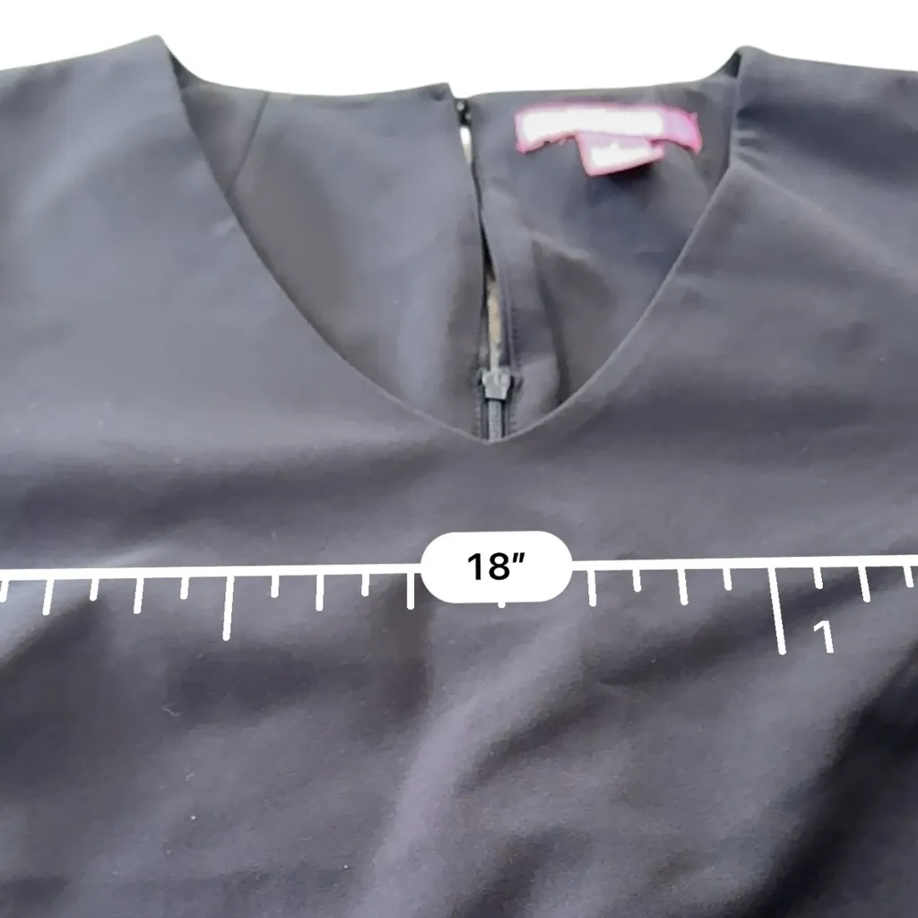 Catherine Malandrino Womens Bell flare Sleeve V Neck Dress Black Size 2 - Image 10